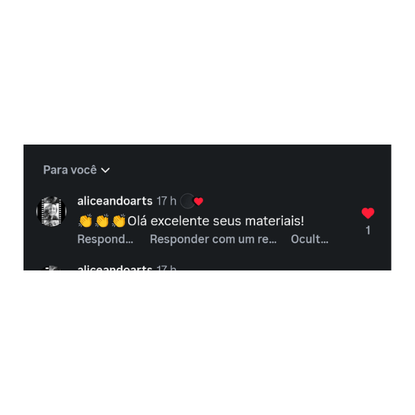 Comentário de professora no Instagram