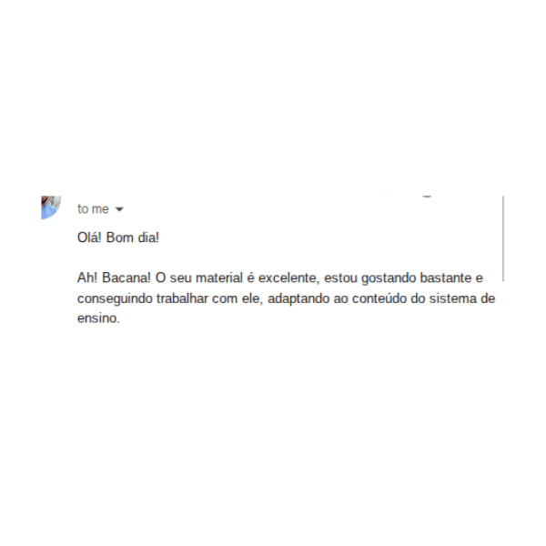 Depoimento de professora por email